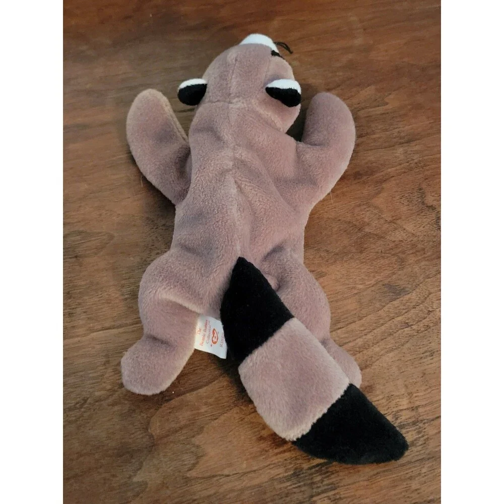 1995 Ty Beanie Baby Ringo Raccoon Plush Stuffed Animal